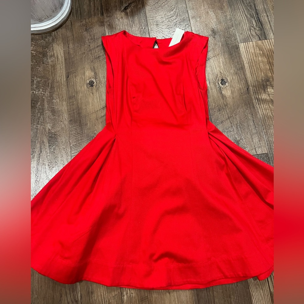 Anthropology Classic Sleeveless Red Fit-and-Flare Dress
